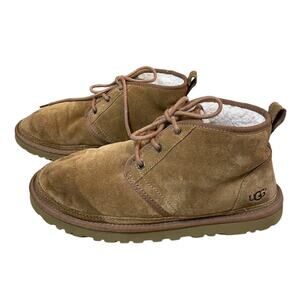 Ugg Men’s Size 10 Tan Suede Sherpa Lined ‘Neumel’ Lace Up Ankle Chukka Boots